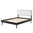 thumbnail image 3 of Platform Bed Frame, Queen Size, Fabric, Wood, Black White, Modern Contemporary Urban Design, Bedroom Master Guest Suite, 3 of 10