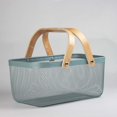 thumbnail image 2 of Cesta de almacenamiento para pícnic Sunnimix con asas de madera azul 36,5 cm x 24 cm x 17 cm, 2 of 8