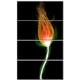 thumbnail image 2 of Fiery Fractal Flower with Stem - Floral Canvas Art Print, 2 of 3