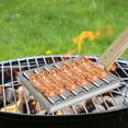 thumbnail image 3 of Hot Dog Roller Stainless Steel Sausage Roller Rack with Long Wooden Handle BBQ Hot Dog Griller Portable Sausage Holder Grill Tool Camping Grill Accessories for Evenly Cooked, 3 of 8