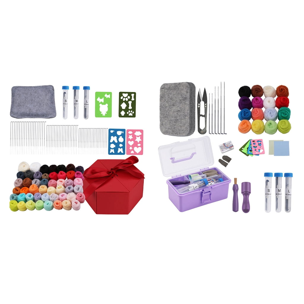 Needle Felting Starter Kits Needle Felting Set with Felting Tool Foam Mat Needle Felting Supplies for Home Decorations