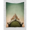 thumbnail image 1 of Fairy Tale Tapestry, Enchanted City Illustration on a Spherical World Medieval Architecture Pattern, Wall Hanging for Bedroom Living Room Dorm Decor, 60W X 80L Inches, Multicolor, by Ambesonne, 1 of 2