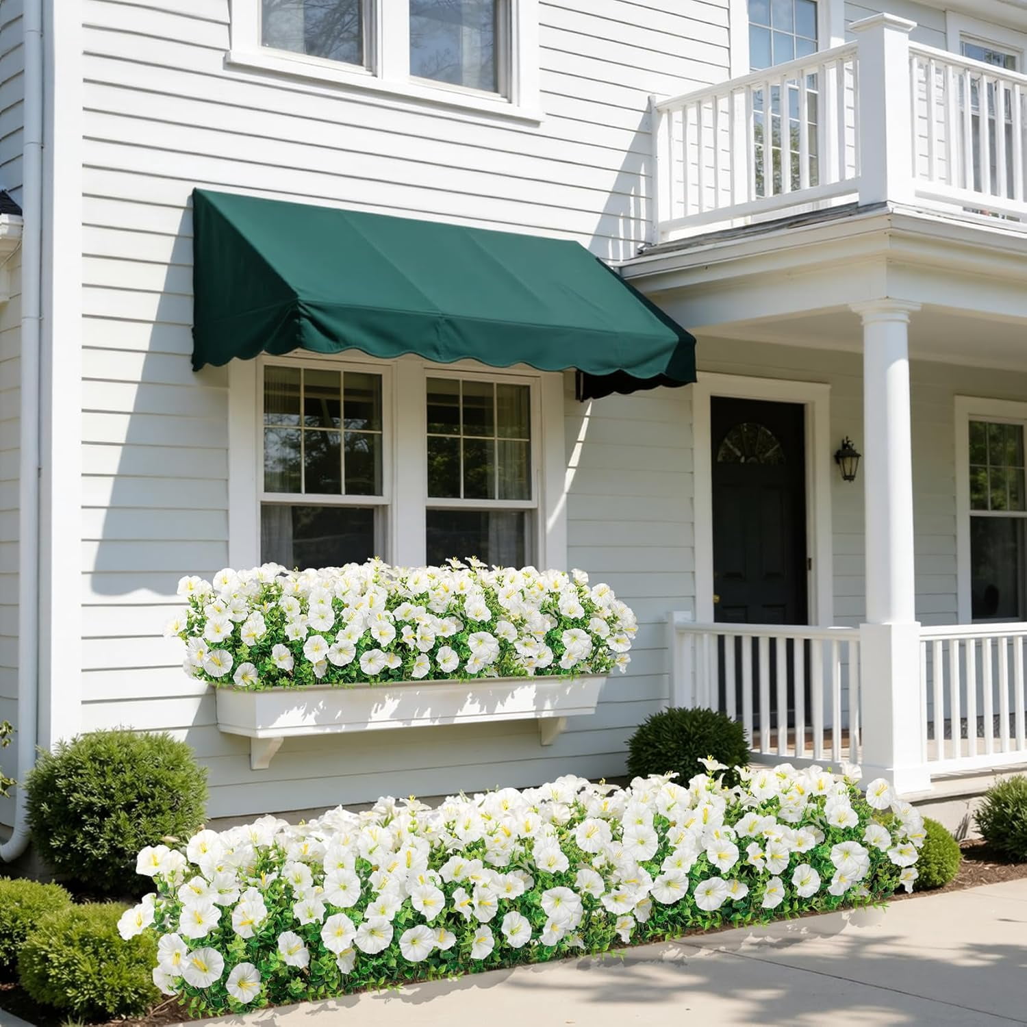 12PCS Outdoor Artificial Flowers, UV Resistant No Fade Faux Greenery, Spring Summer Decoration for Garden Porch Yard Home Cemetery Decor