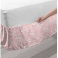 thumbnail image 2 of Owls Bed Skirt, Pastel Owls and Little Birds on Floral Backdrop Girlish Pattern Swirls, Elastic Bedskirt Dust Ruffle Wrap Around for Bedding Decor, 4 Sizes, Pale Pink White, by Ambesonne, 2 of 2