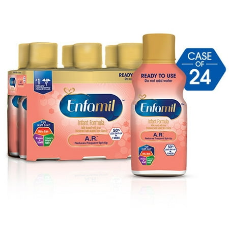 Enfamil A.R. Infant Formula Liquid - 24 Ready-to-Use Bottles (8 fl oz Each) - Reduces Frequent