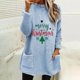 thumbnail image 2 of Gibobby Sudaderas de Navidad para mujer Sudadera con bolsillo y estampado navideño para mujer, cuello redondo, holgada, informal, de manga larga, otoño e invierno(Azul,G), 2 of 4
