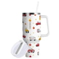 thumbnail image 2 of 30 oz Insulated Stainless Steel Tumbler Double Wall Stainless Steel Tumbler with 2-Way Drinking Red Fiery Awesome Patterns, 2 of 9