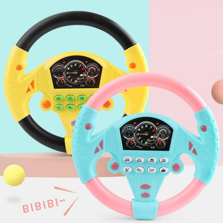 Musical Steering Wheel Toy Simulation Wheel Toy Portable Simulation Steering Wheel for Games Indoor Garden Outdoor Party yellow