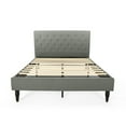 thumbnail image 6 of Lera Fully-Upholstered Queen-Size Platform Bed Frame, Low-Profile, Polyester, Adult, Contemporary, Charcoal Gray, 6 of 8