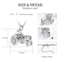 thumbnail image 2 of Stainless Steel Tractor Funeral Cremation Urn Pendant Necklace for Cremation Ashes Urn Lockets Necklace  for Ashes of Loved One Memorial Jewelry, 2 of 5