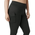 thumbnail image 3 of No nonsense Women's Cotton Capri Legging with Tech Pocket, Charcoal Heather, 2X, 3 of 5