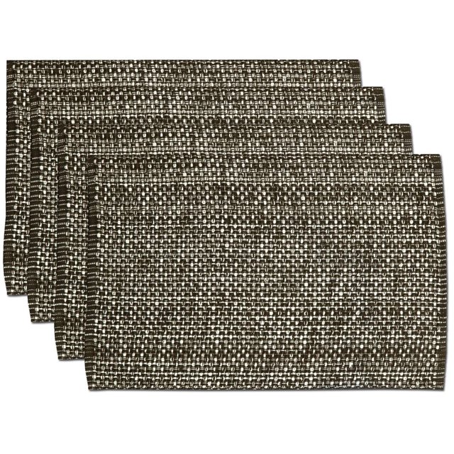 Juego de 4 manteles Individuales 100% algodón para Comedor, rectangulares, Tela Tejida de Dos Tonos, 13 x 19 Pulgadas, Suave y Duradera