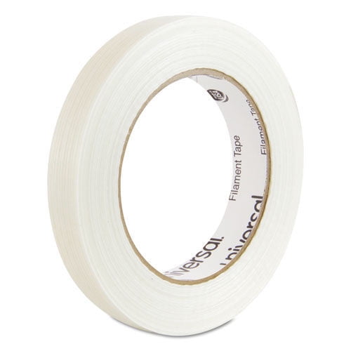 Universal UNV30018 3 in. Core 120 lbs./in. 18 mm x 54.8 m Utility Grade Filament Tape - Clear (1-Roll)