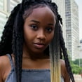 thumbnail image 4 of Trenza de pelo de color degradado de extensión de cola de caballo larga de fibra para mujeres damas negro marrón, 4 of 4