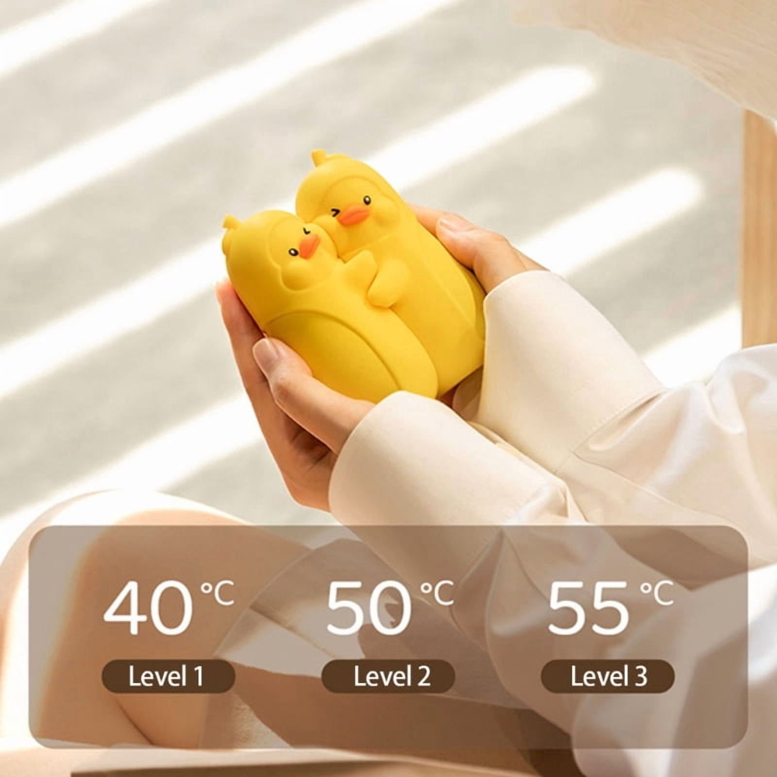 Portable Hand Warmer Featuring 45 50 55℃ Settings Lovely Duck Pocket Warmer