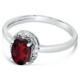 thumbnail image 3 of 14k White Gold Oval Garnet And Diamond Ring, 3 of 6
