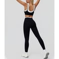 thumbnail image 5 of PISONIC Womens Workout Set Two Piece U Back Color Block Sports Bra Matching High Waist Leggings Gym Pilates Outfits, 5 of 6