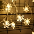 thumbnail image 4 of Rosnek Christmas Snowflake String Lights, Battery Operated LED Fairy Lights Decorative Lights for Xmas Party Bedroom Decor Indoor Outdoor, 4 of 10