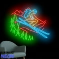 thumbnail image 2 of Handmadetneonsign Skiing Neon Sign, Skiing Player Neon Light, Skiing Mountain Forest Wall Art 94460, 2 of 5