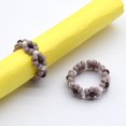 thumbnail image 5 of Juego de 5 anillos elásticos con cuentas de colores y flores de margarita, cuentas de semillas hechas a mano, multicolor, elástico ajustable, múltiple para mujeres y niñas de verano, 5 of 5
