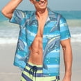 thumbnail image 5 of Picia Dolphin Gentle Cotton Regular Fit Short Sleeve Casual Hawaiian Shirt for Men-3X-Large, 5 of 9