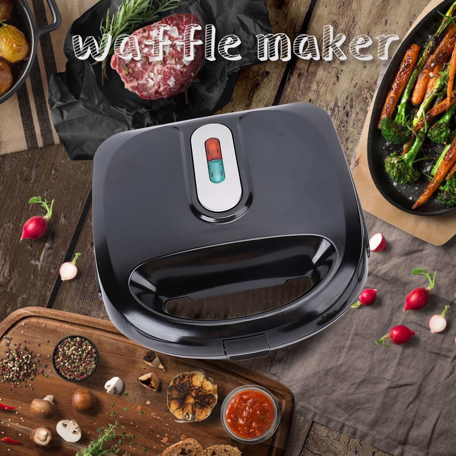 Suodoka 3‑in‑1 Breakfast Station – Panini Press, Waffle Maker & Egg Cooker, Non‑Stick, Quick‑Heat, BPA‑Free, Easy Clean, 220V