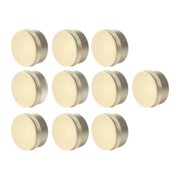 10 tarros de aluminio para guardar té, velas, bálsamo labial. Oro