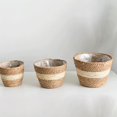 thumbnail image 4 of Black Cesta de almacenamiento de paja hecha a mano de estilo nórdico, maceta para flores de interior y exterior, contenedor de plantas, decoración para el hogar y la sala de estar, 4 of 5