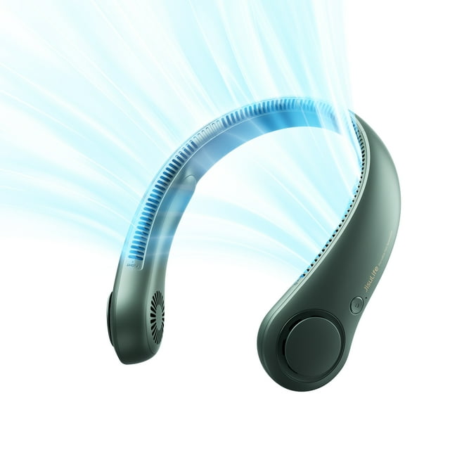 JISULIFE Neck Fan,5-Speed Rechargeable 4000mAh, Adjustable Wearable Cooler for Indoor/Outdoor