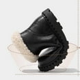 thumbnail image 4 of Quealent Fluffy Boots for Little Kids/Big Kids Zipper Fuzzy Warm Winter Short Boots with Furry Faux Furry Lining Bootie Shoes Black for Size 3.5, 4 of 7