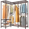 thumbnail image 1 of VIPEK L40 Garment Rack L Shape Clothes Rack for Corner Freestanding Closet, 53.75"L x 38"W x 75.6"H, Load Capacity 950 LBS, Bronze, 1 of 8