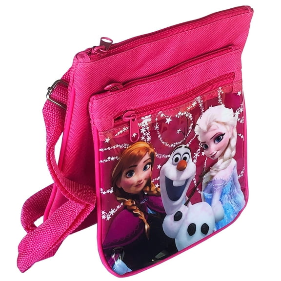 Frozen Elsa Anna And Olaf Medium Pink Shoulder Bag