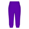 thumbnail image 3 of Wenyuyu Capri Sweatpants for Women Joggers Summer Lounge Sports Cropped Leggings High Waisted Athletic Pants with Pockets Purple S, 3 of 5