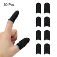 thumbnail image 3 of Uxcell Mobile Gaming Finger Sleeve Controller Finger Thumb Sleeve Gloves Black/Blue, Carbon Fiber Anti Sweat, Pack of 50, 3 of 6