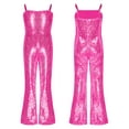 thumbnail image 5 of Sholeno Girls Shiny Sequins Jumpsuit Movie Singer Role Play Bodysuit for Carnival Party Performance Hot Pink 10, 5 of 6