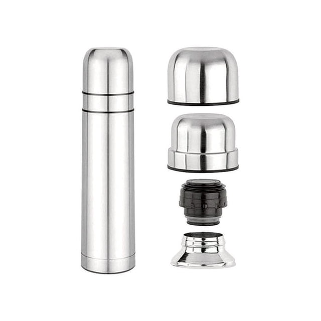 Termo de café Bene Casa, acero inoxidable plateado y negro, 500 ml