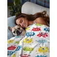thumbnail image 3 of Twin Flat Sheet 66"x96", Colorful Monsters Soft Lightweight Bedding Flat Sheets Only, Abstract Cartoon Cute Artistic Funny Brushed Microfiber Top Bed Sheet, Breathable StainResistant Bedsheets, 3 of 9
