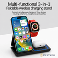 thumbnail image 6 of Swayvoo Wireless Charging Station 3-in-1 — 15W Fast Charger for iPhone 17 16 15 14 13 12 11 X Pro Max, Apple Watch Series 10–1 SE Ultra, AirPods 4 3 2 Pro — Adapter Included Foldable, 6 of 8
