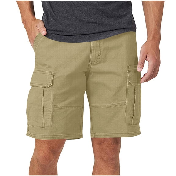 happyYEE Men’s Shorts 5" Wide Leg Cargo Shorts with Pockets, 2026 Summer Outdoor Hiking Fitness Sport Shorts ,Beige-c,,XXL