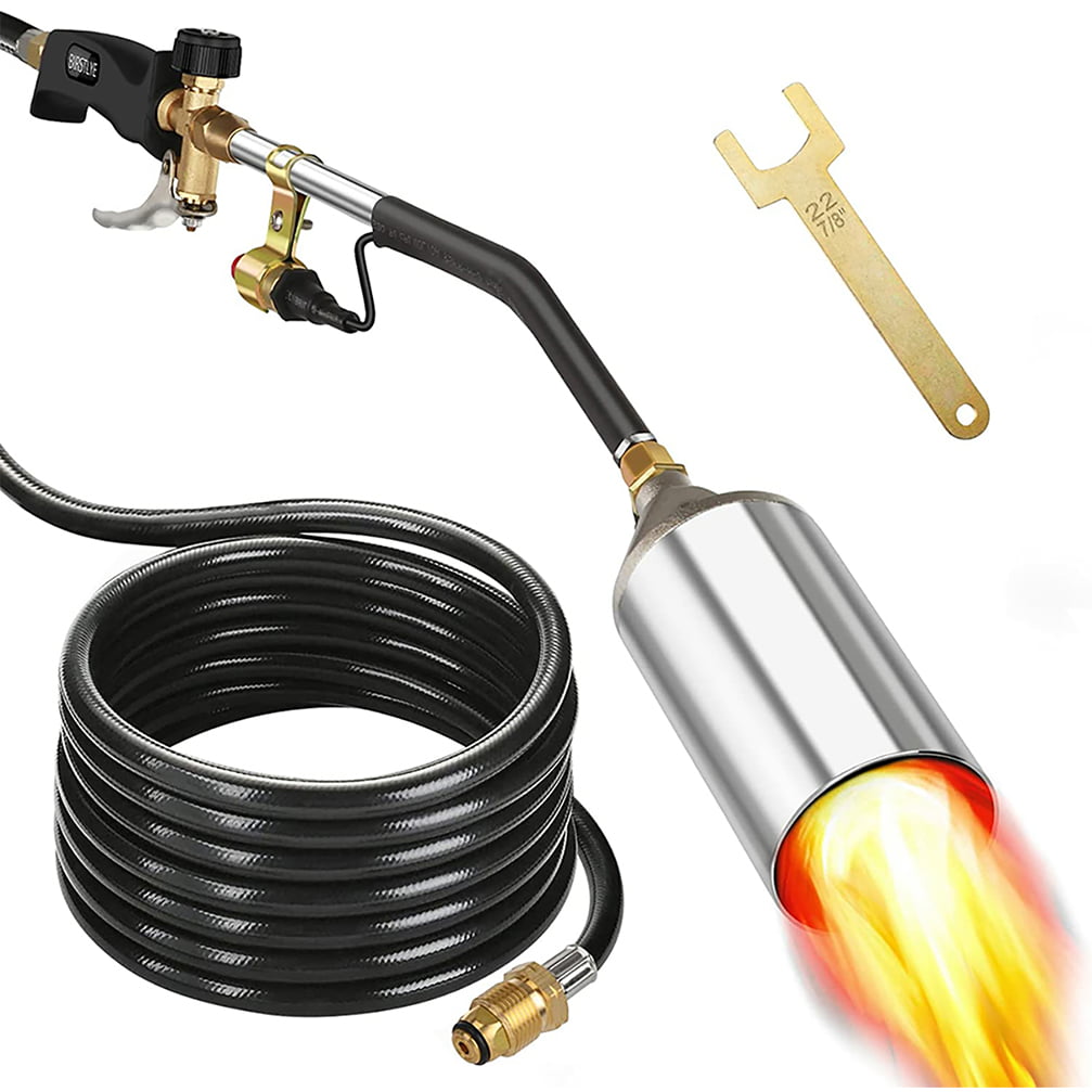Weed Torch Propane Burner,Blow Torch Propane Torch,High Output 500,000 BTU,flamethrower with Turbo Trigger Push Button Igniter and 9.8 ft Hose,for burning weeds,melting ice and snow 