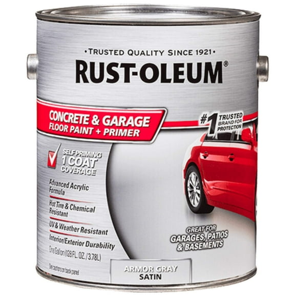 Rust-Oleum 225359 Epoxy Shield Gray Base Single Part 1-Gallon Armor Concrete Floor Acrylic Paint, 1 gal, 128 Fl Oz Pack of 1