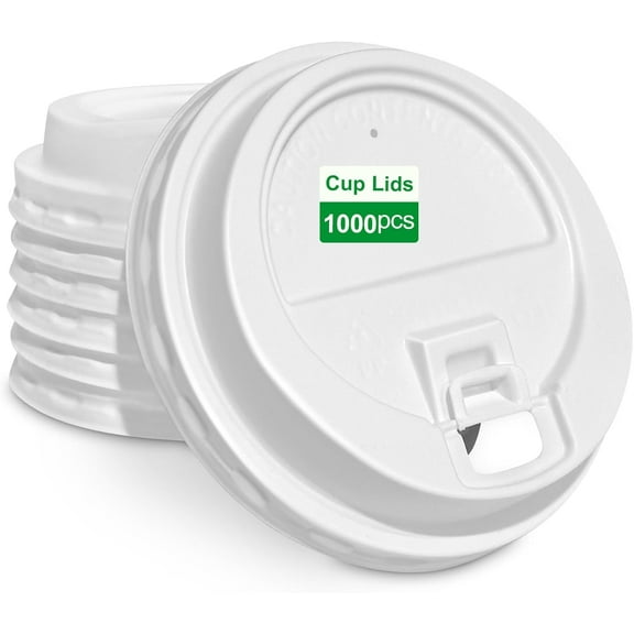 Disposable Coffee Cup Lids for 10-20oz Paper Cups 1000 Pack Plastic Dome Lids, White