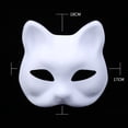 thumbnail image 3 of Blank White Cat Mask for DIY Painting, Paintable Paper Pulp Masquerade Mask for Craft Cosplay, 3 of 6