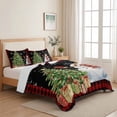 thumbnail image 5 of Quilts Full Size Bedding Set, Christmas Snowman Lightweight Quilted Comforter, Cardinal Bird Snowflake Red Plaid Black Soft Reversible Bedspread Coverlet with Pillow Covers for All Season, 78" x 90", 5 of 9
