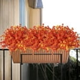thumbnail image 3 of 4 Bundles Artifical Spring Flower Outdoor Fake Plant Decor UV Resistant Faux Plastic Plants Hanging Plante Halloween Flower for Home Garden Porch Thanksgiving Christmas Decorations, 3 of 5