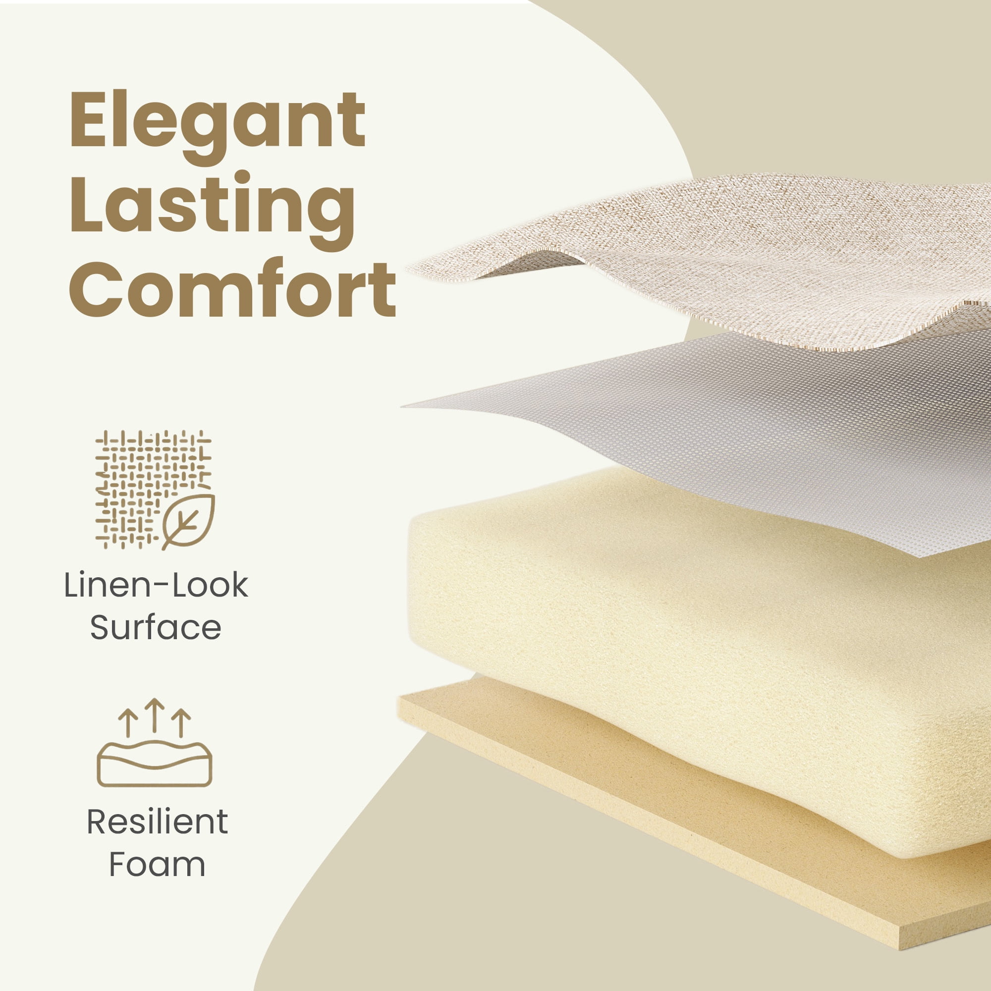 Ledrem Luxury Folding Storage Ottoman Bench with Footrest, Cream White, 43" Large