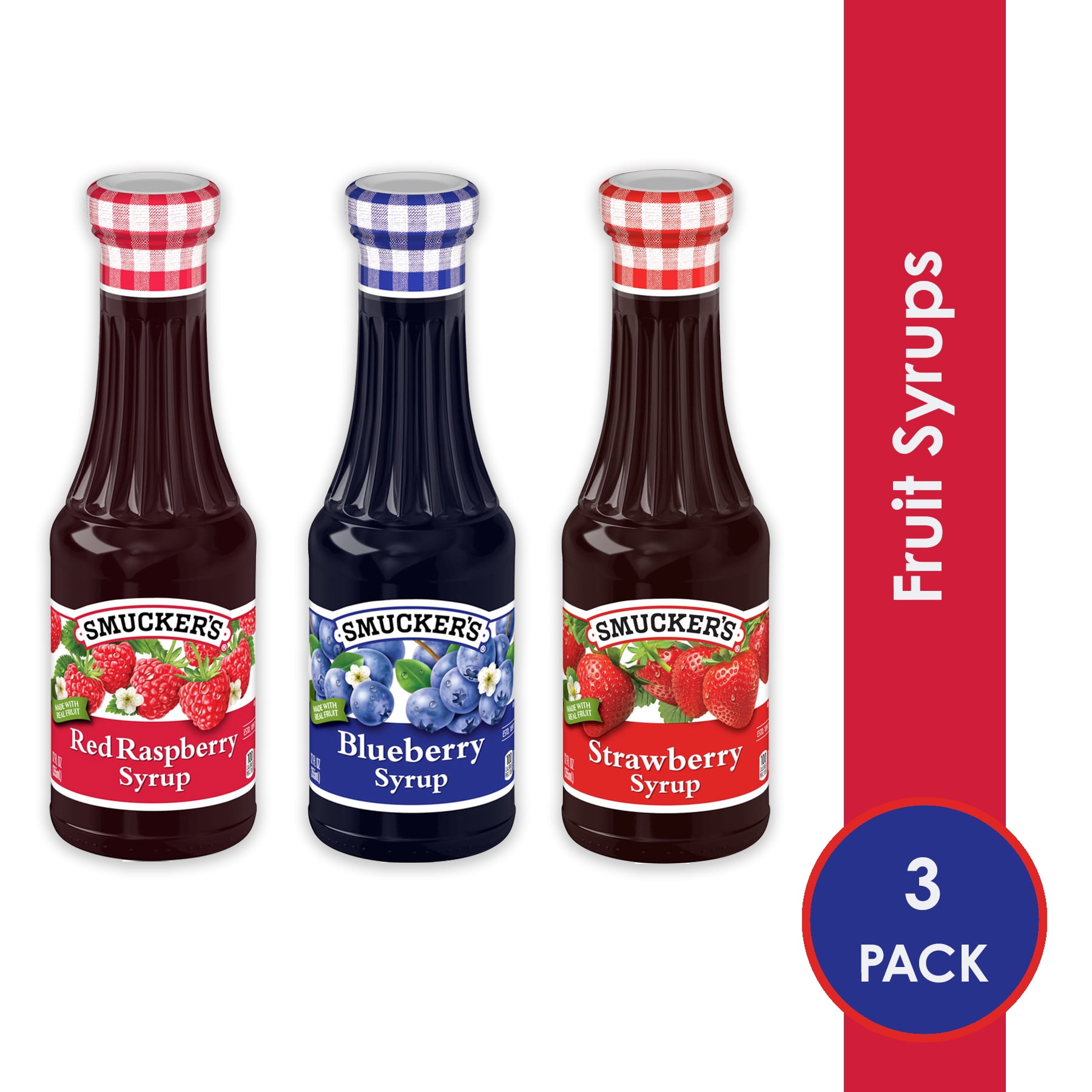 Smucker's Fruit Syrup 3 Flavor Variety Pack, 12 Ounce Bottle (Pack of 3)