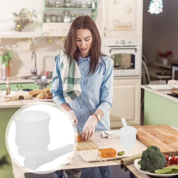 UPOUART Home Use Mortar and Pestle Set White PP 1 Set