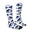 thumbnail image 3 of Picia Women Crew Soft Moisture-wicking Socks Cartoon Iceberg Polar Bear Pattern Design Cotton Socks, One Size fit All, 3 of 9