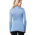thumbnail image 2 of SNJ New Women's Long Sleeve Mock Neck Rayon Jersey Spandex Top Basic Shirt, 2 of 2